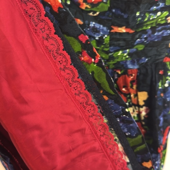 Anthropologie Dress size 0 HD Paris Paca Navy Blue Floral Corduroy Smocked Back - Picture 8 of 8